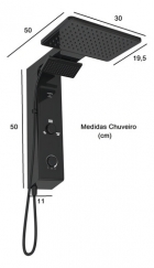 Ducha Chuveiro Hydra Falls Eletrônico Preto Power Hydra Potência 7700 W 220v