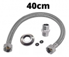 Mangueira Flexivel Engate Trançado Aço Inox 40cm Quente Fria