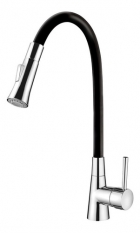 Torneira De Cozinha Monocomando Lorenzetti Loren Flex 2257 Preto Acabamento Cromado