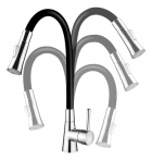 Torneira De Cozinha Monocomando Lorenzetti Loren Flex 2257 Preto Acabamento Cromado