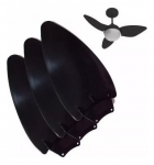 Jogo Hélice 3 Pás P/ventilador Teto Aliseu Smart Black