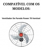 Hélice Eixo 12 P Ventilador De Parede Power 70 Orig Ventisol Cor Cinza