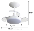 Ventilador De Teto Aliseu Retrátil Pro Branco - Bivolt Diâmetro 56.4 Cm Quantidade De Pás 3