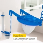 Mecanismo De Sa&iacute;da Para Caixa Acoplada Universal Blukit Cor Branco/azul