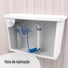 Mecanismo De Sa&iacute;da Para Caixa Acoplada Universal Blukit Cor Branco/azul