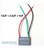 Capacitor Original Ventilador Teto Ventisol 1,5+2,5 Uf 127v 127v